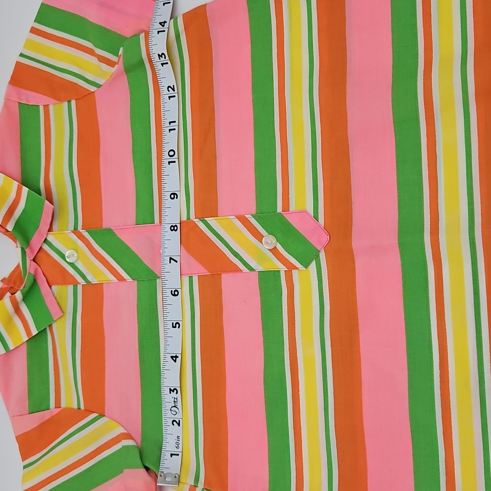 Little Miss Pink Orange Dress with Stripes Kids Girl Purse Chain Vintage 60s 70s - Picture 5 of 9